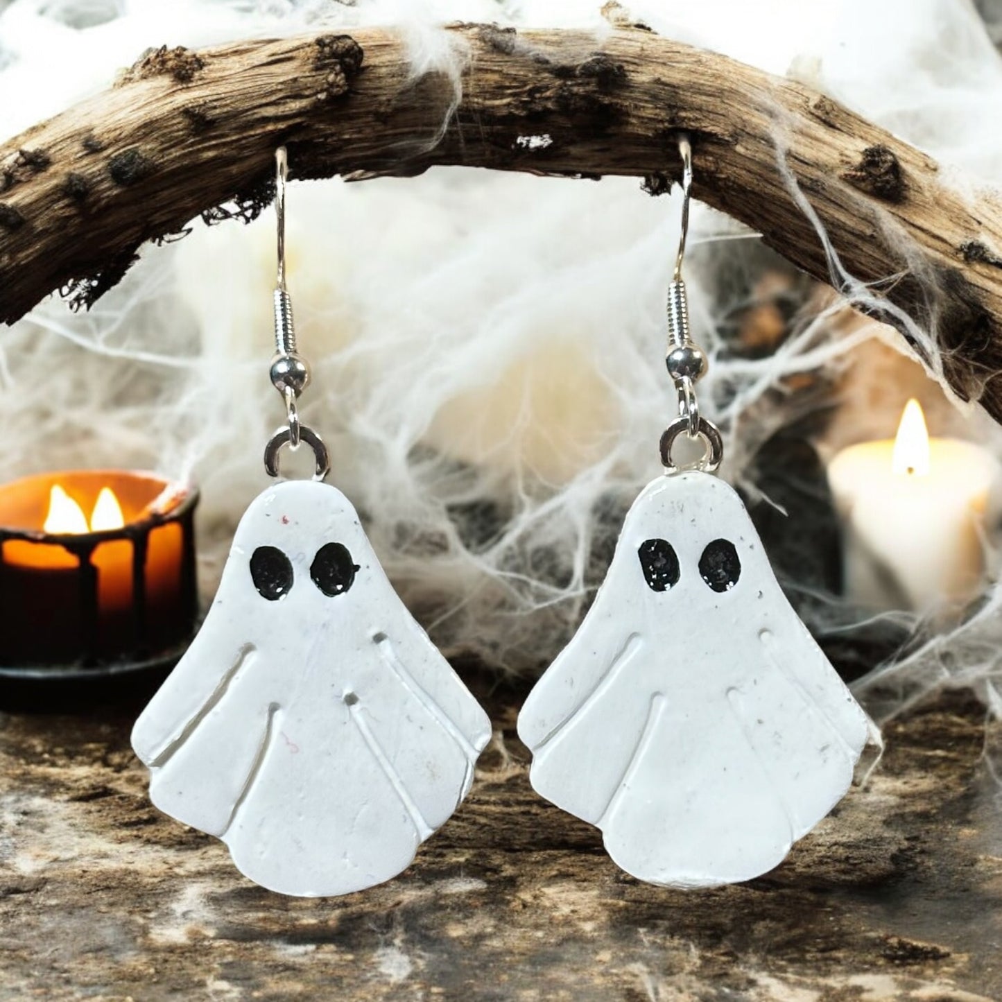 Clay Ghost Dangle Earrings - by CBSM