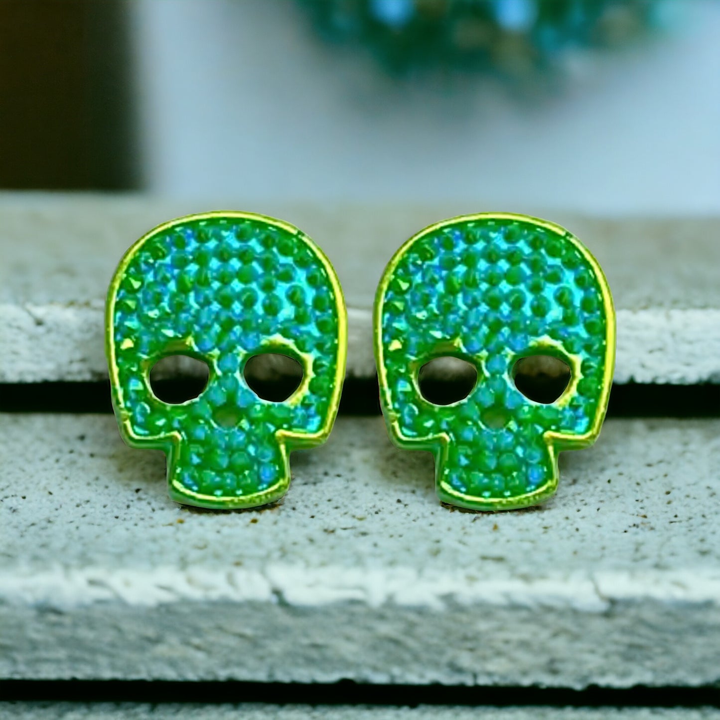 Skull Embellishment Stud Earrings