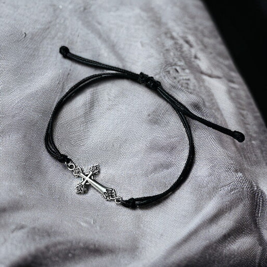 Ornate Cross Rope Bracelet