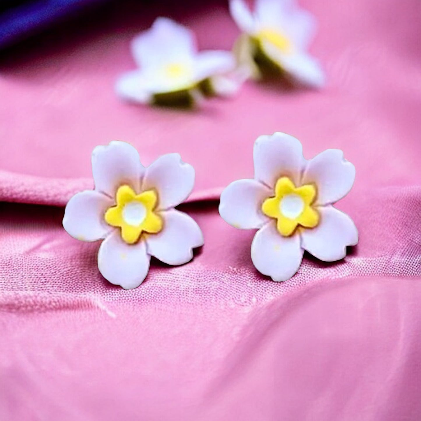 Flower Embellishment Stud Earrings