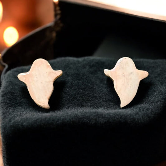 Clay Pink Ghost Stud Earrings - Made by CBSM