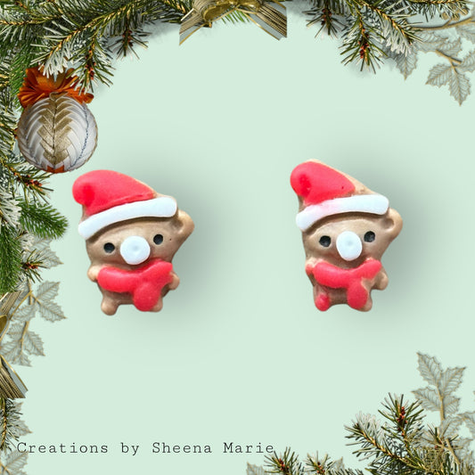 Santa Bear Stud Earrings