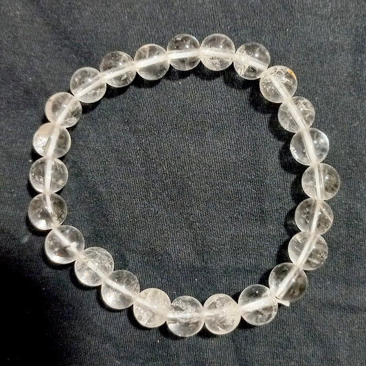 Clear Quartz Genuine Crystal Beaded Bracelet