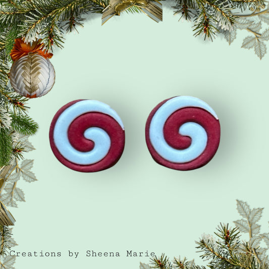 Christmas Peppermint Stud Earrings