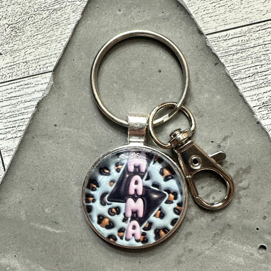 “MAMA” 25mm Keychain With Swivel Lobster Claw Clasp