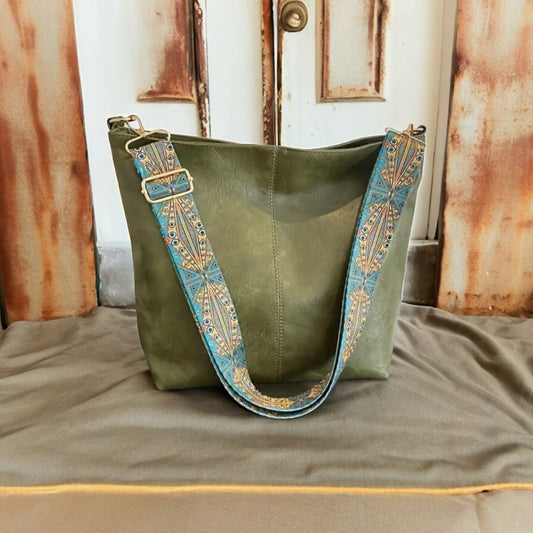 Boho Style Faux Leather Shoulder Bag