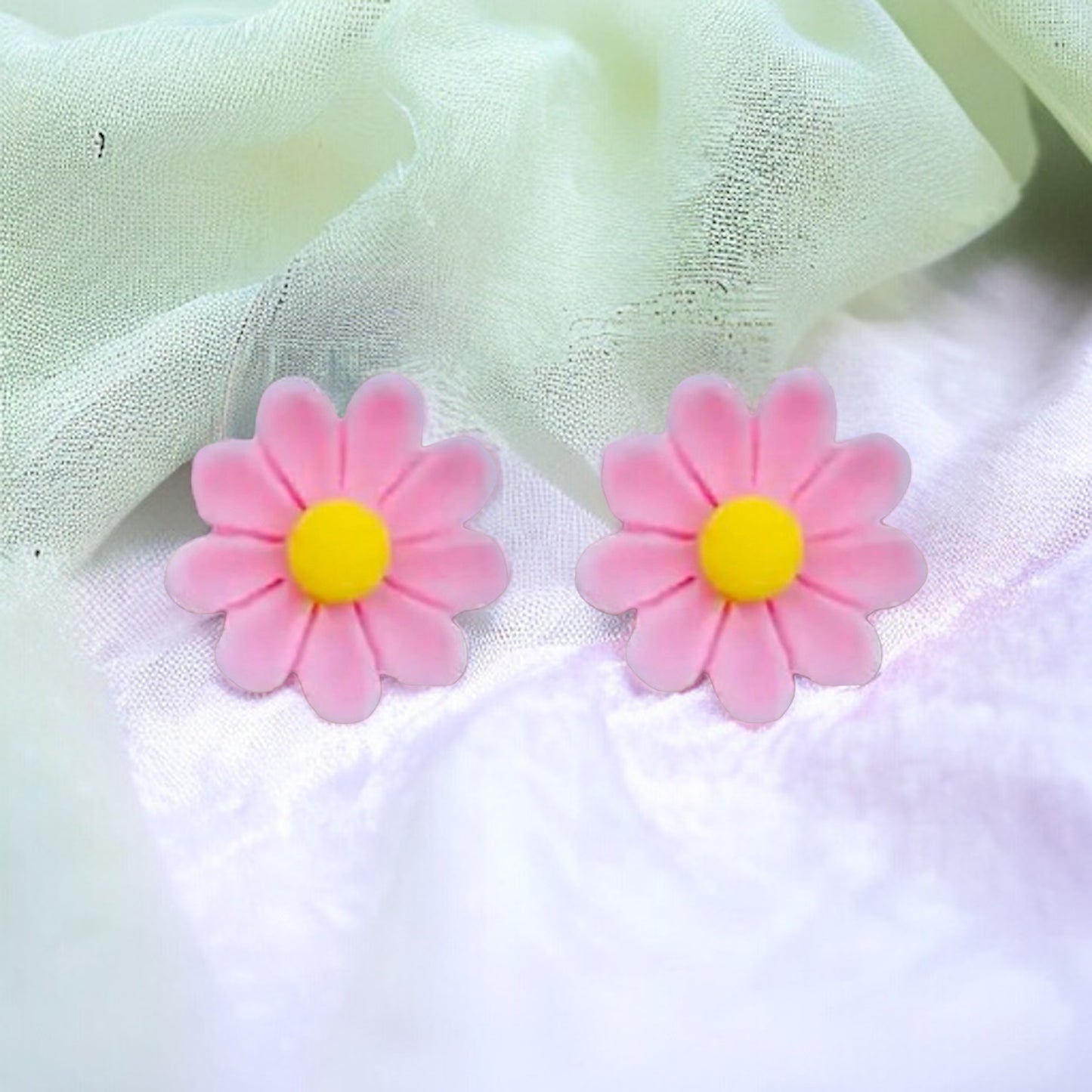Flower Embellishment Stud Earrings