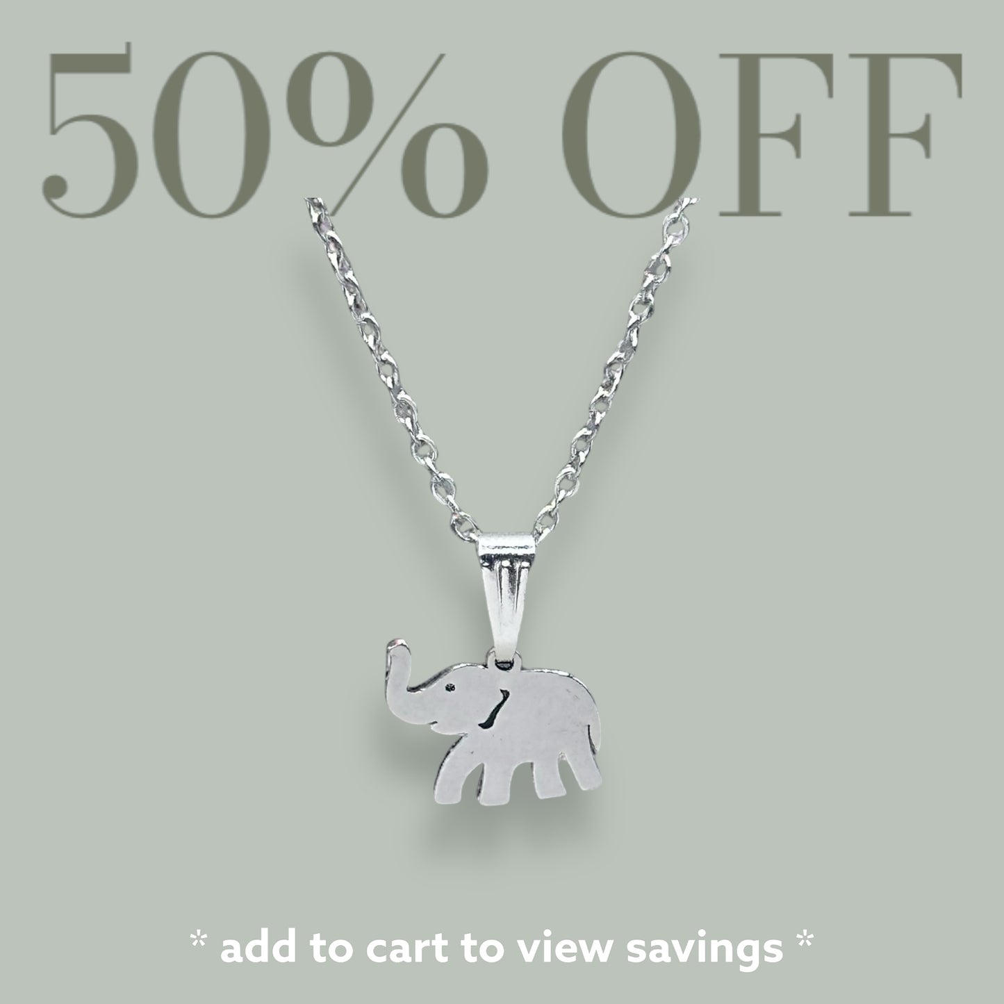 Silver Elephant Charm Necklace