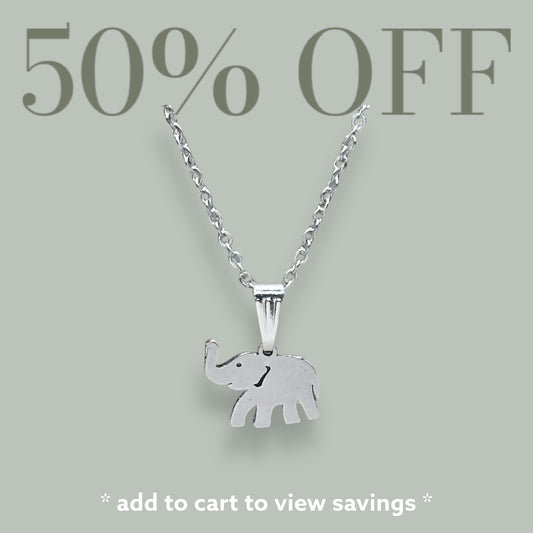 Silver Elephant Charm Necklace