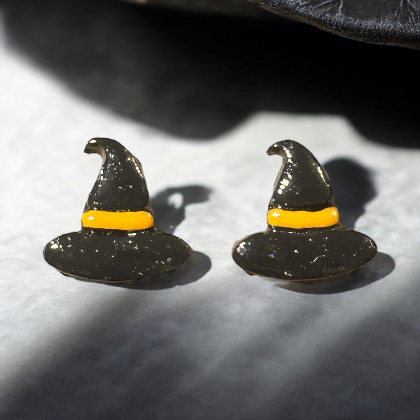 Clay Witch Hat Stud Earrings - Made by CBSM