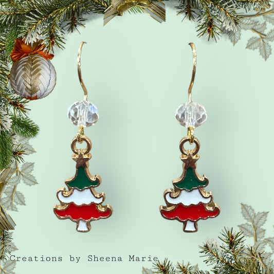 Christmas Tree Dangle Earrings