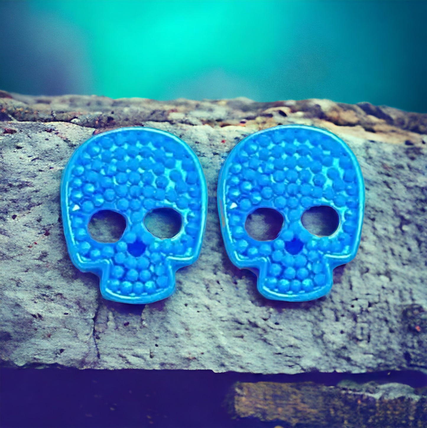 Skull Embellishment Stud Earrings