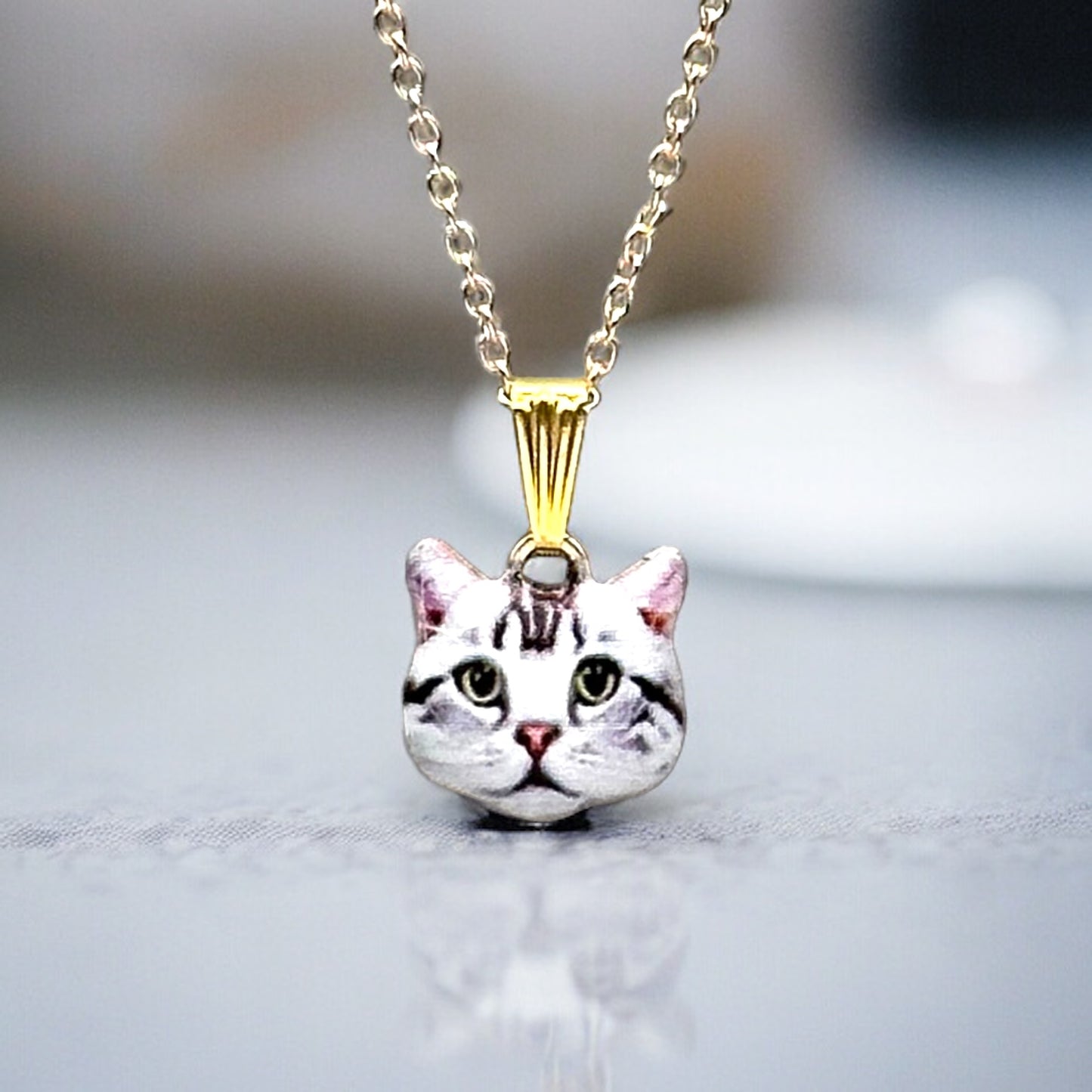 Cat Face Charm Necklace