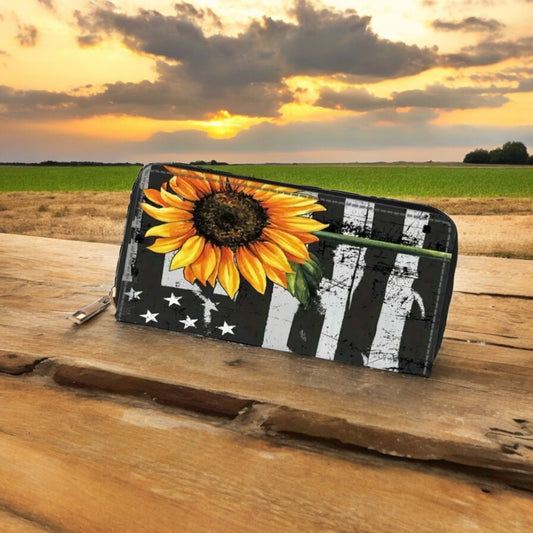 Sunflower Flag Clutch Wallet