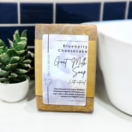 Blueberry Cheesecake Goat Milk Soap With Oatmeal