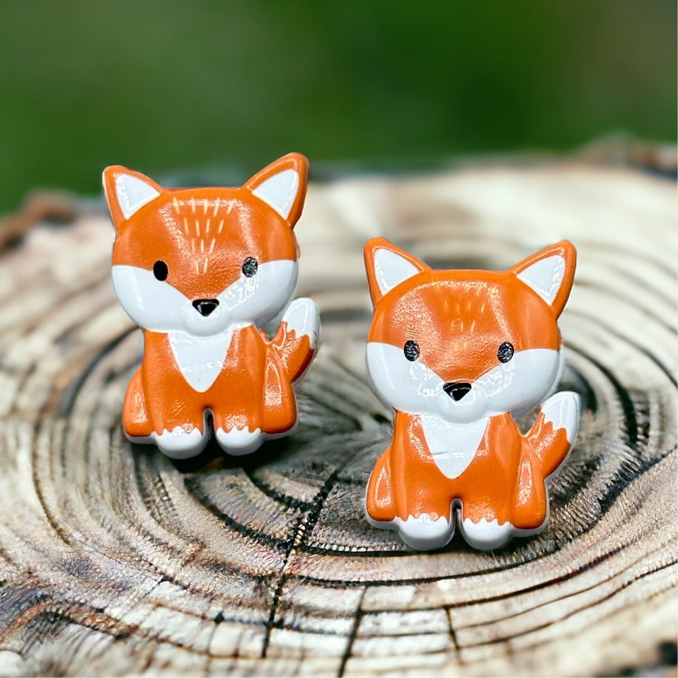 Fox Button Stud Earrings