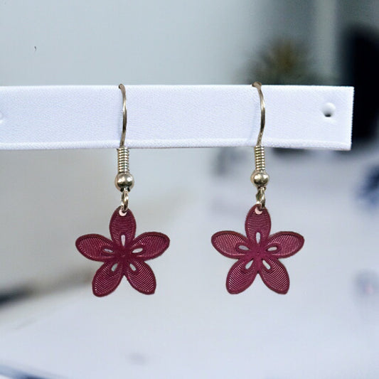 Fuschia Flower Charm Earrings