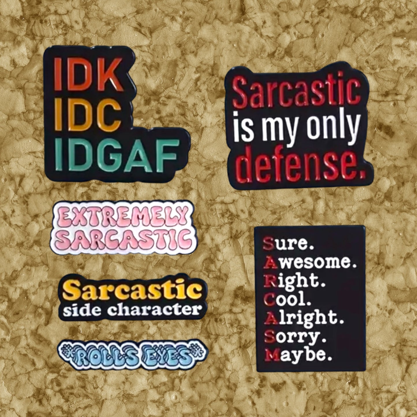 Sarcasm Enamel Pins