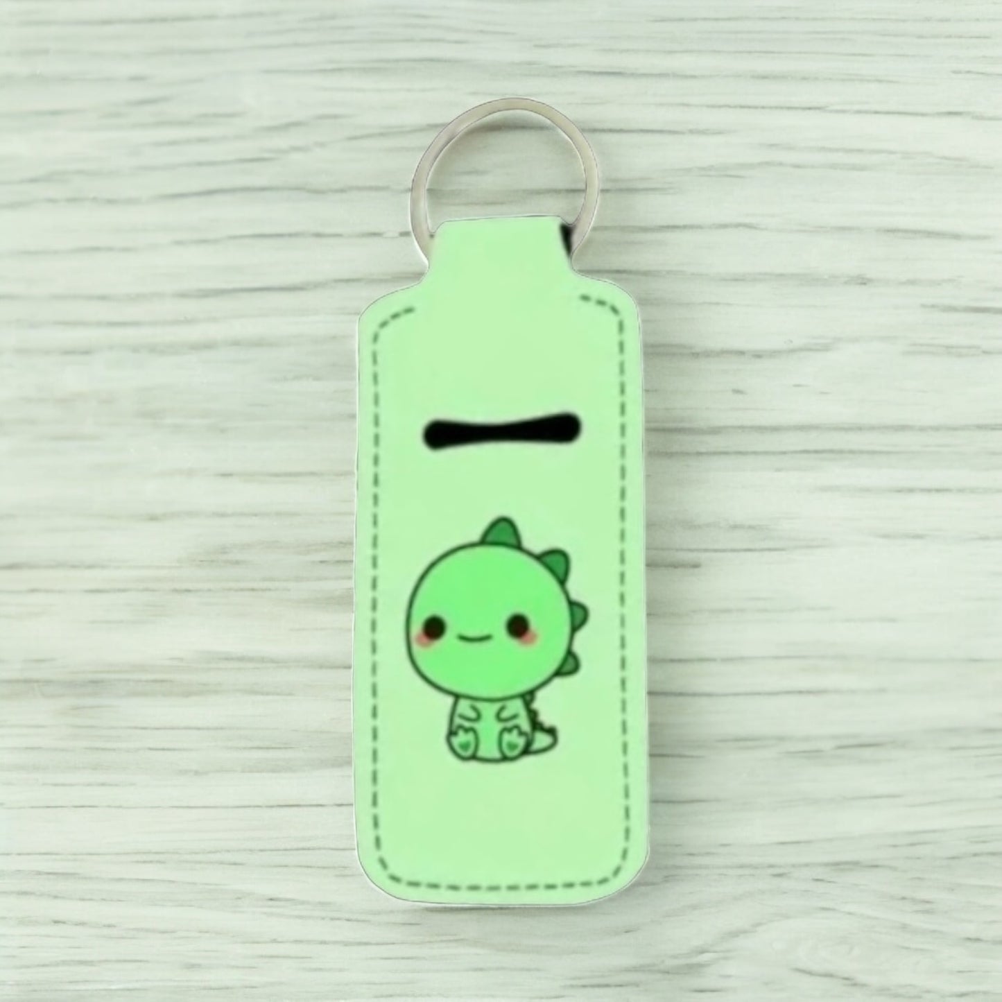 Cartoon Animal Neoprene Lip Balm Holder Keychain