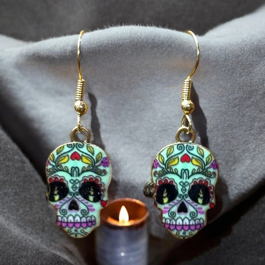 Sugar Skull Dangle Earrings