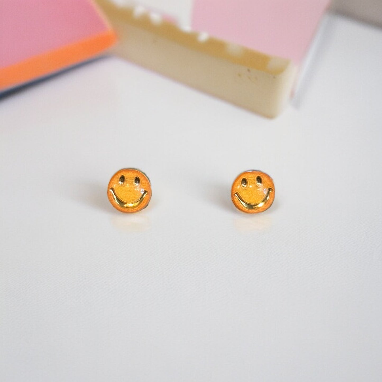 Small Smiley Stud Earrings