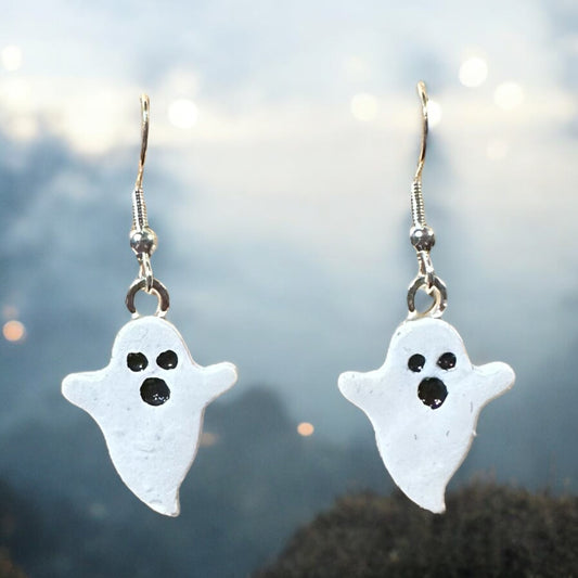 Clay Ghost Dangle Earrings - by CBSM