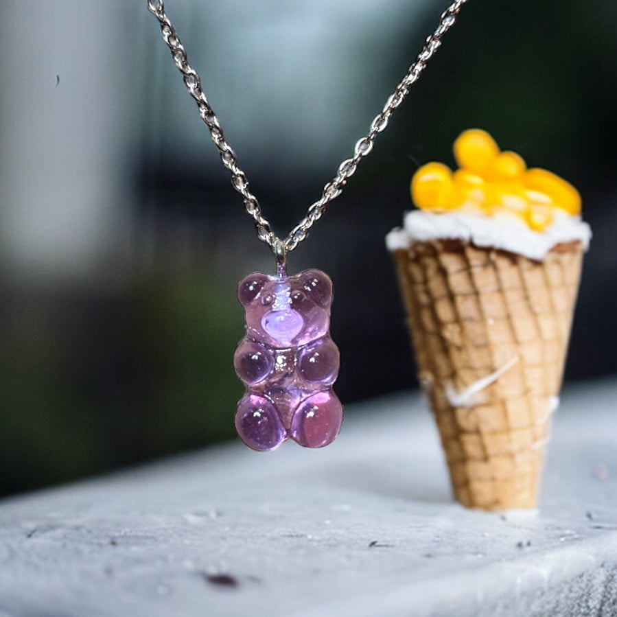 Gummy Candy Bear Charm Necklace