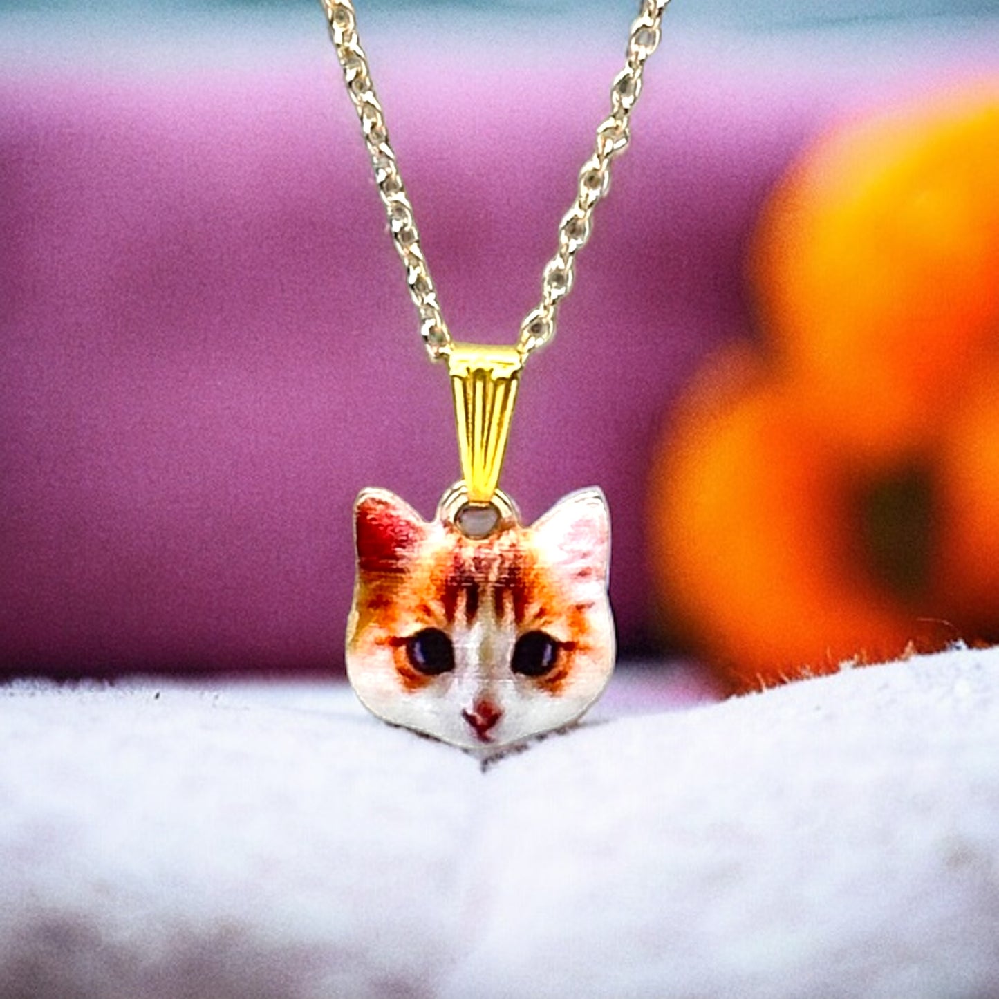 Cat Face Charm Necklace