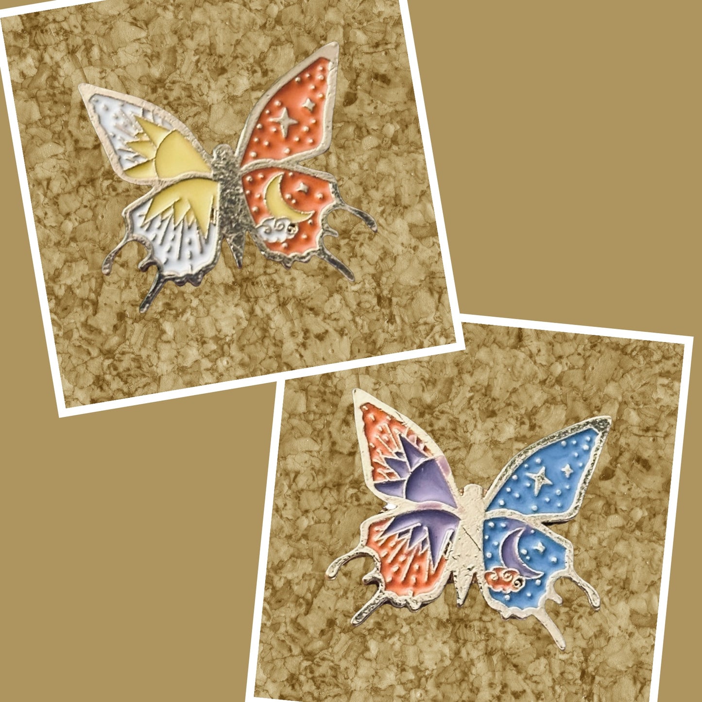 Sun & Moon Butterfly Enamel Pin