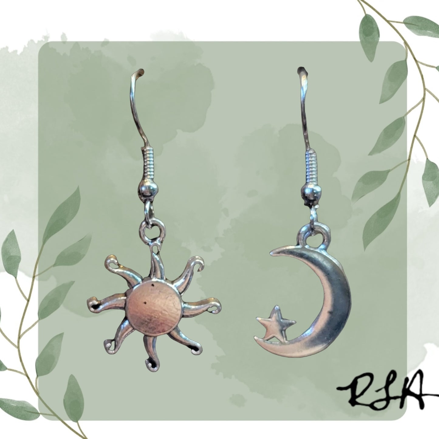 The Sun, The Moon, & The Stars Dangle Earrings by RLH Creative Design