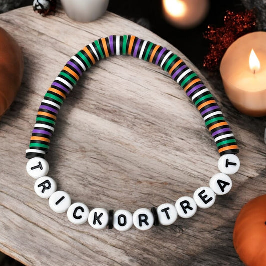 Trick or Treat Clay Beaded Stretch Bracelet