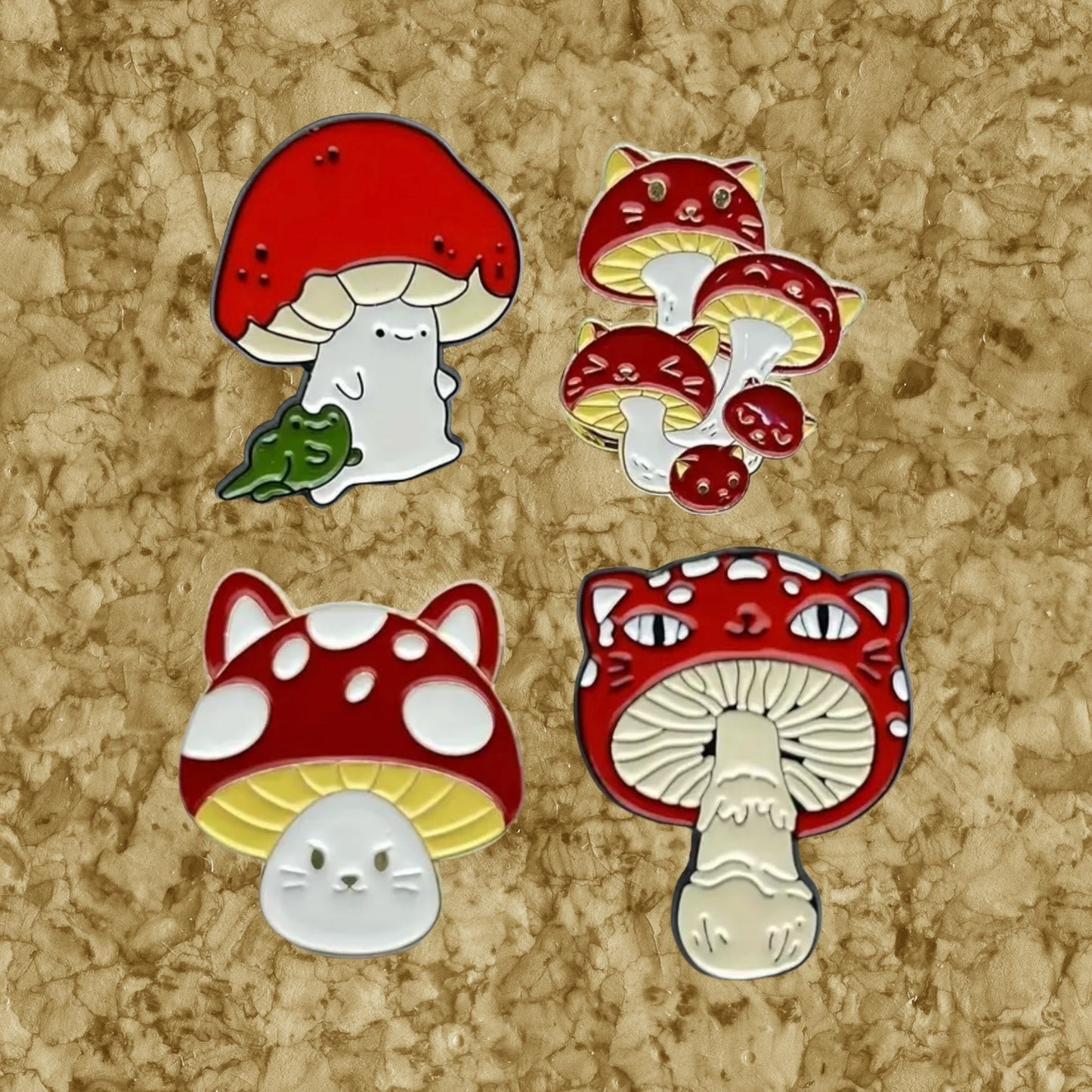 Mushroom Enamel Pins