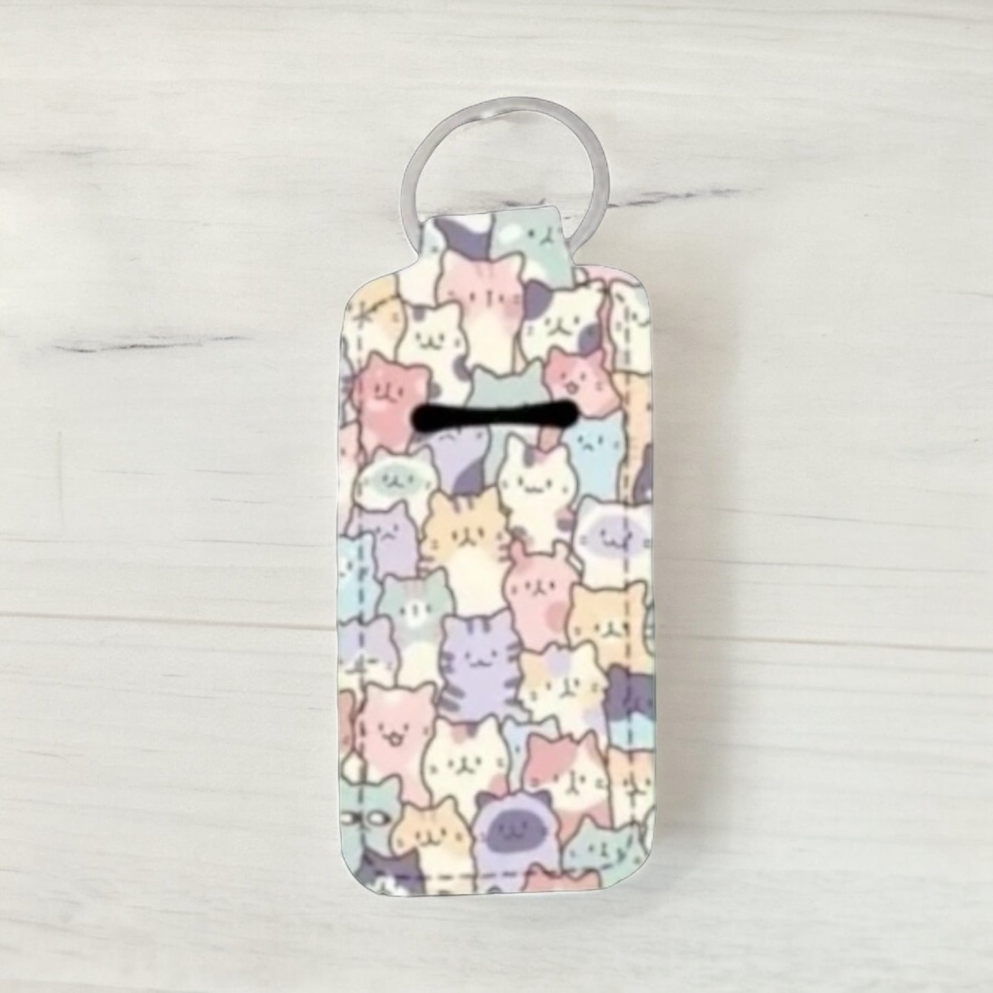 Cartoon Animal Neoprene Lip Balm Holder Keychain