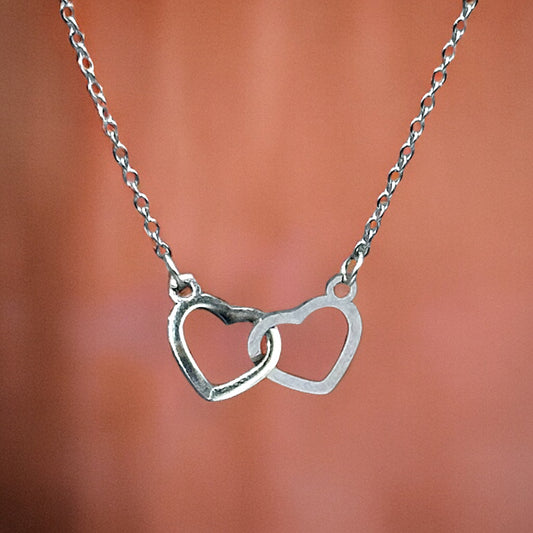 Double Hearts Charm Necklace