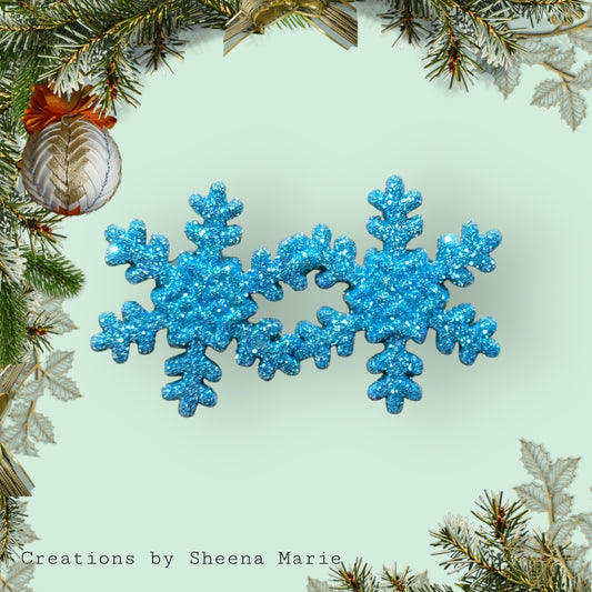 Glitter Snowflake Stud Earrings