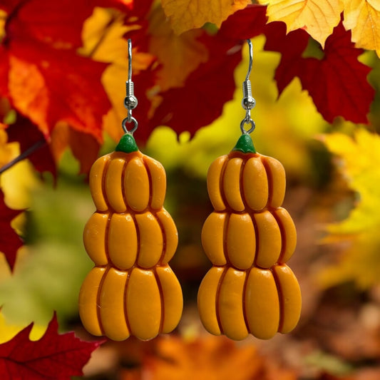 Pumpkin Pile Dangle Earrings - Handmade by Sheena Marie