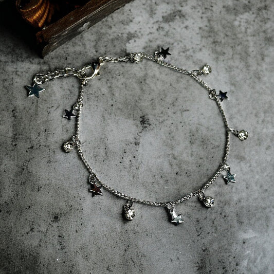 Star and Rhinestone Charm Bracelet