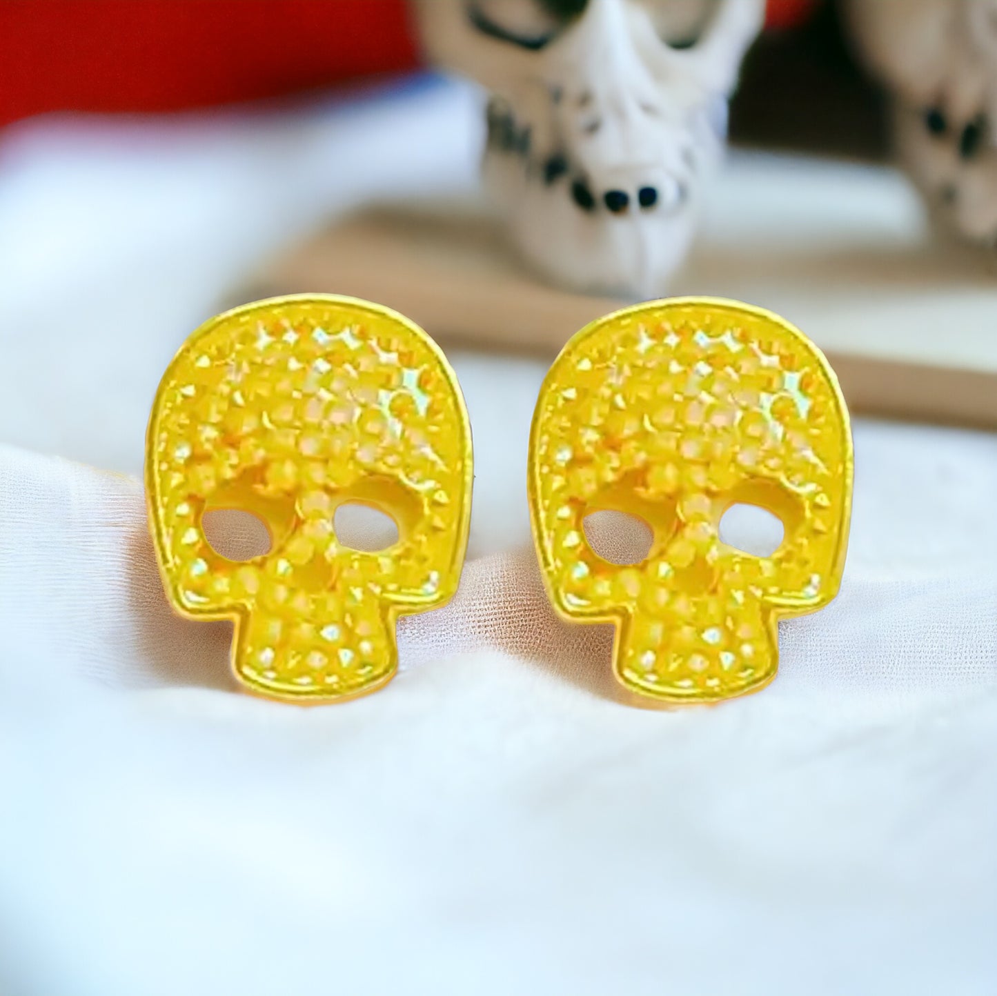 Skull Embellishment Stud Earrings