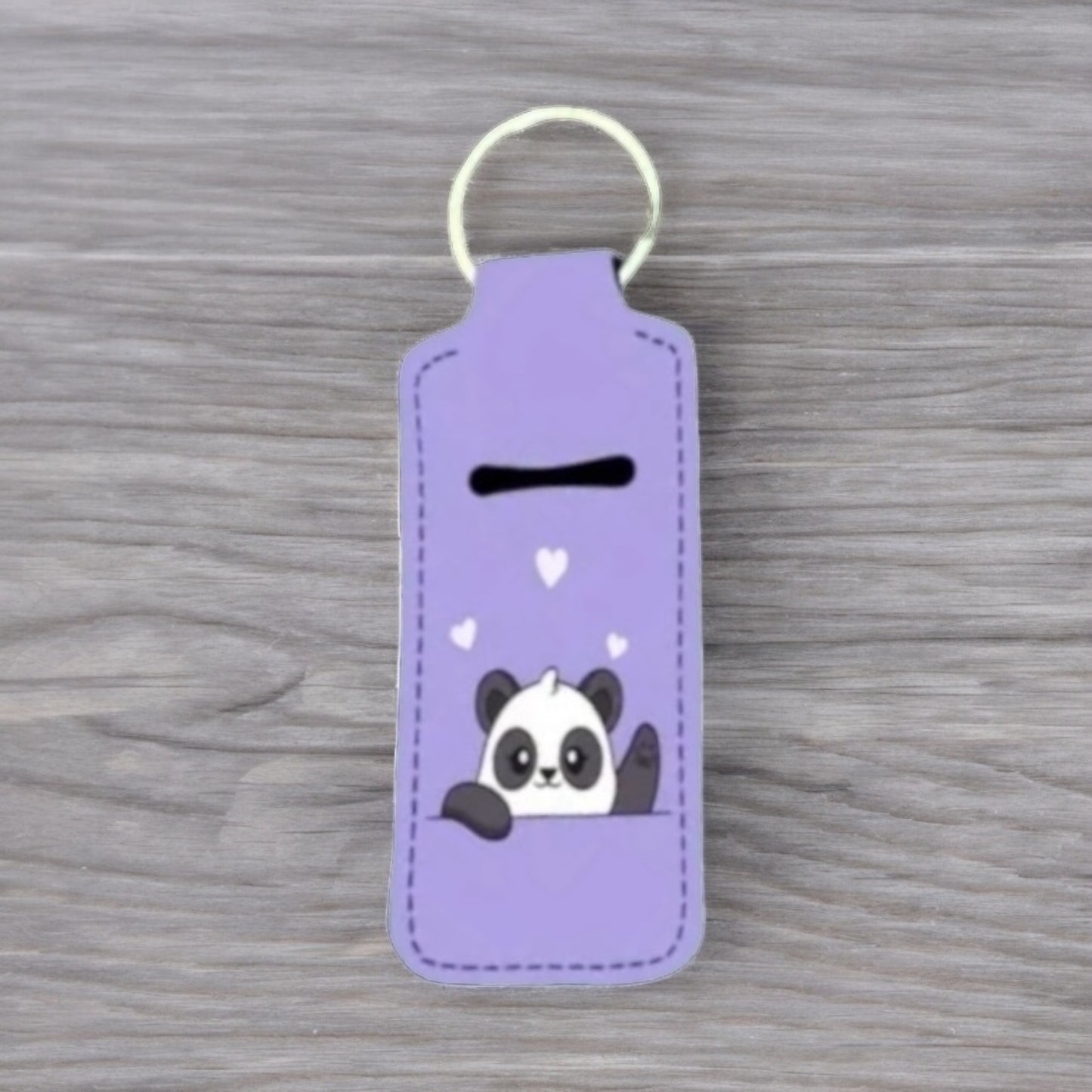 Cartoon Animal Neoprene Lip Balm Holder Keychain