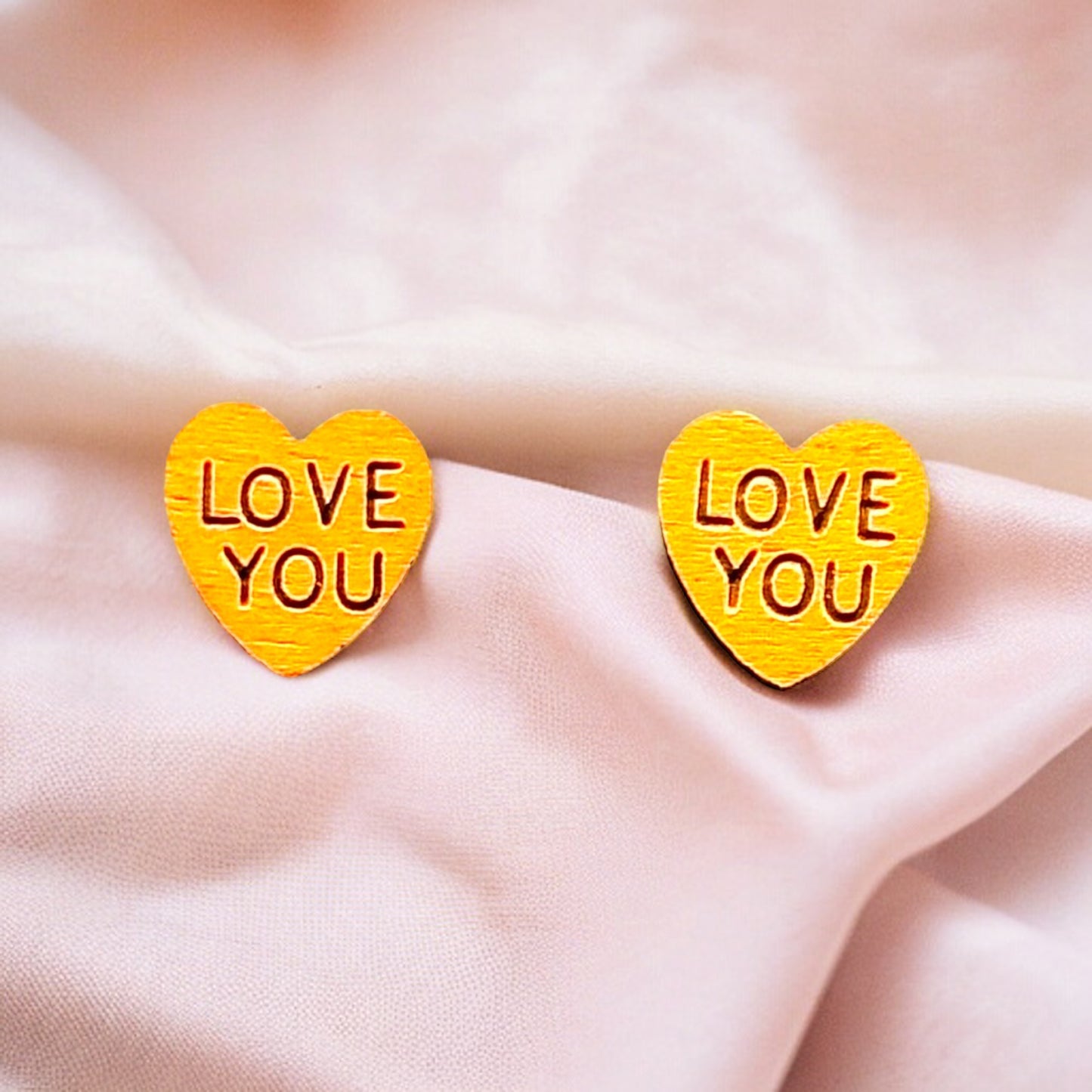 Conversation Heart Embellishment Stud Earrings