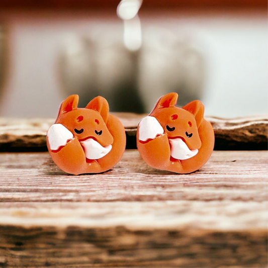 Fox Resin Embellishment Stud Earrings