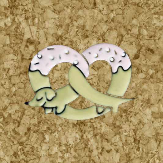 Weiner Dog Pretzel Enamel Pin