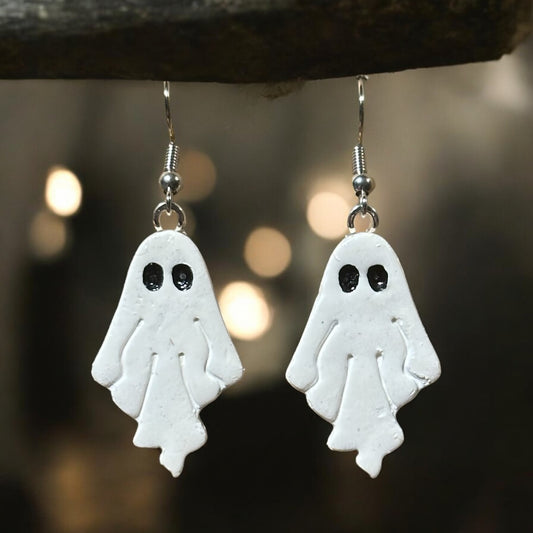 Clay Ghost Dangle Earrings - by CBSM