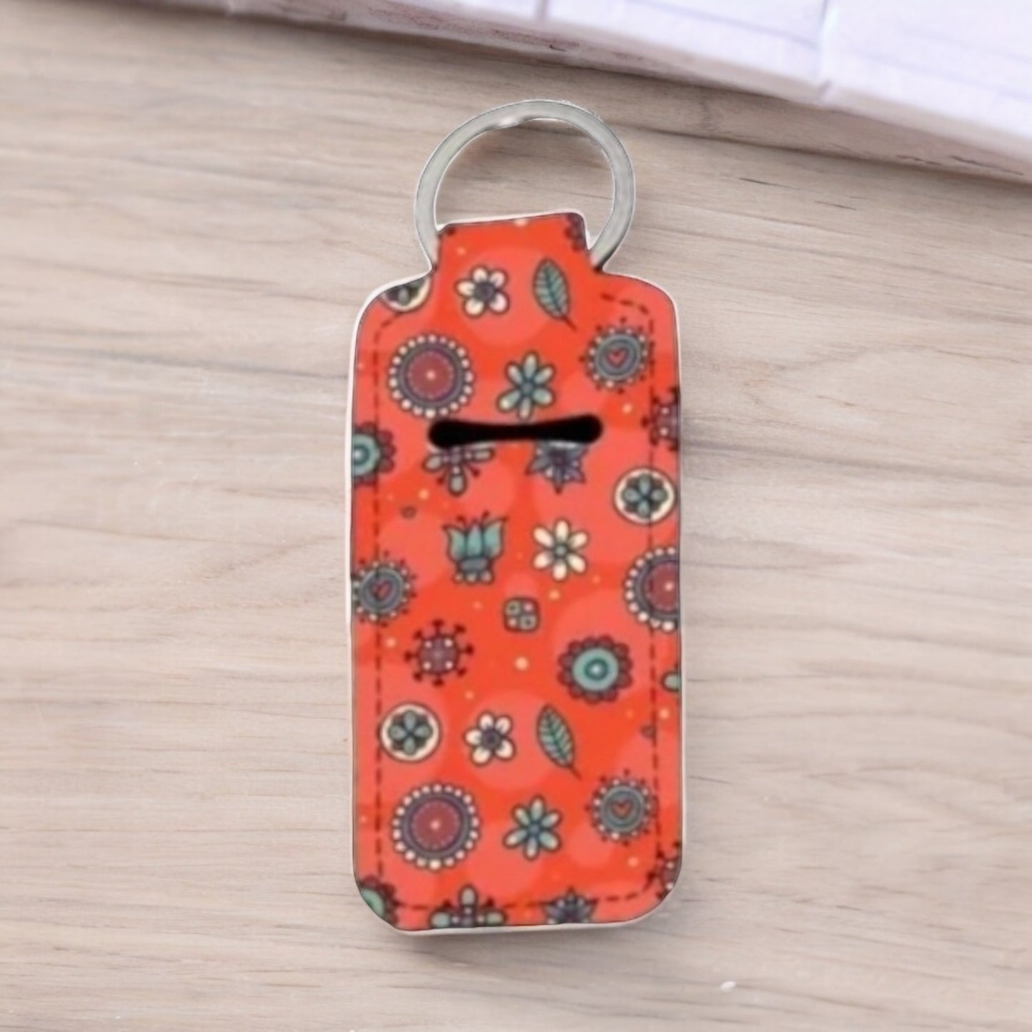 Whimsical Neoprene Lip Balm Holder Keychain