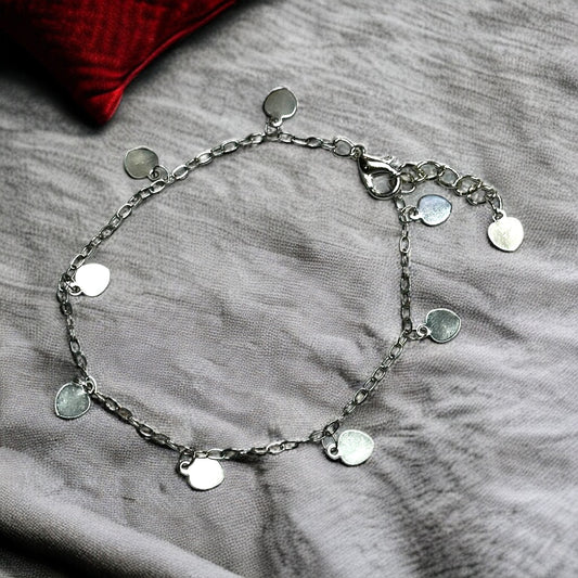 Silver Love Heart Chain Bracelet