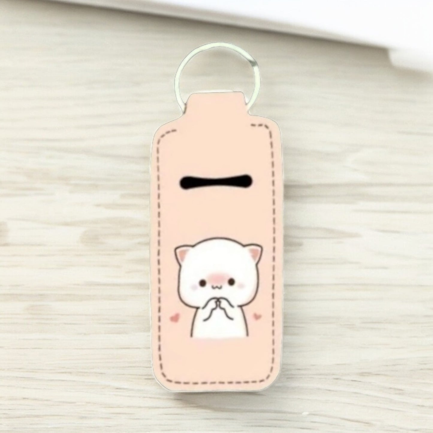 Cartoon Animal Neoprene Lip Balm Holder Keychain