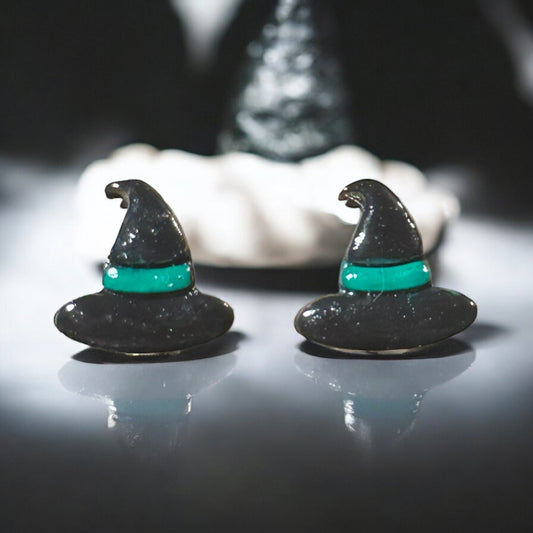 Clay Witch Hat Stud Earrings - Made by CBSM