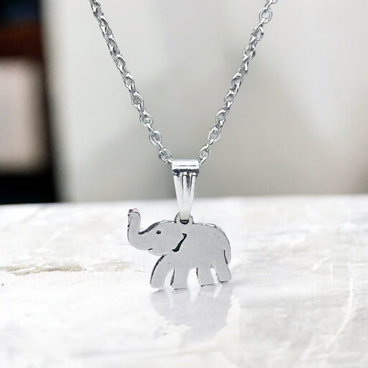 Silver Elephant Charm Necklace