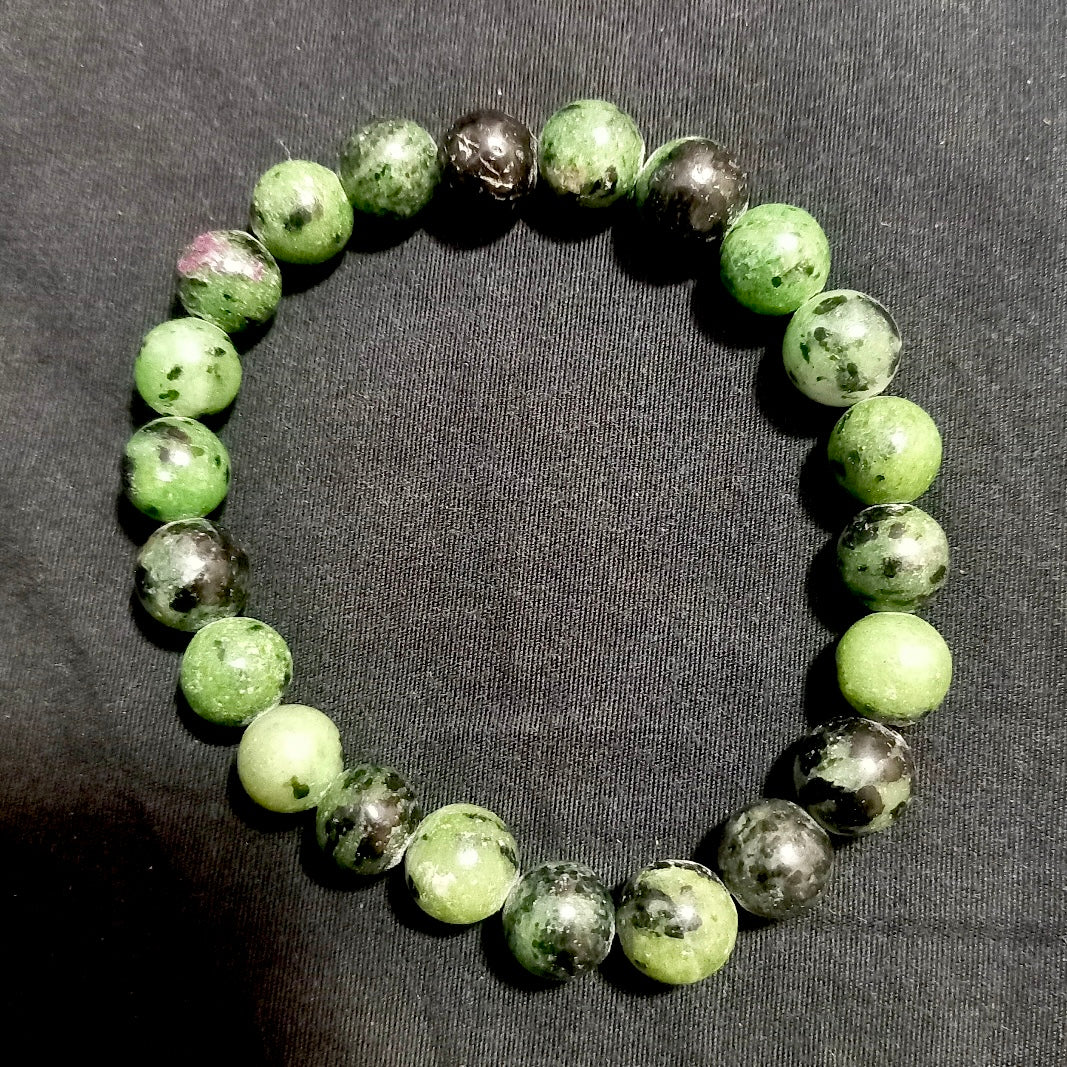 Ruby Zoisite Genuine Crystal Beaded Bracelet