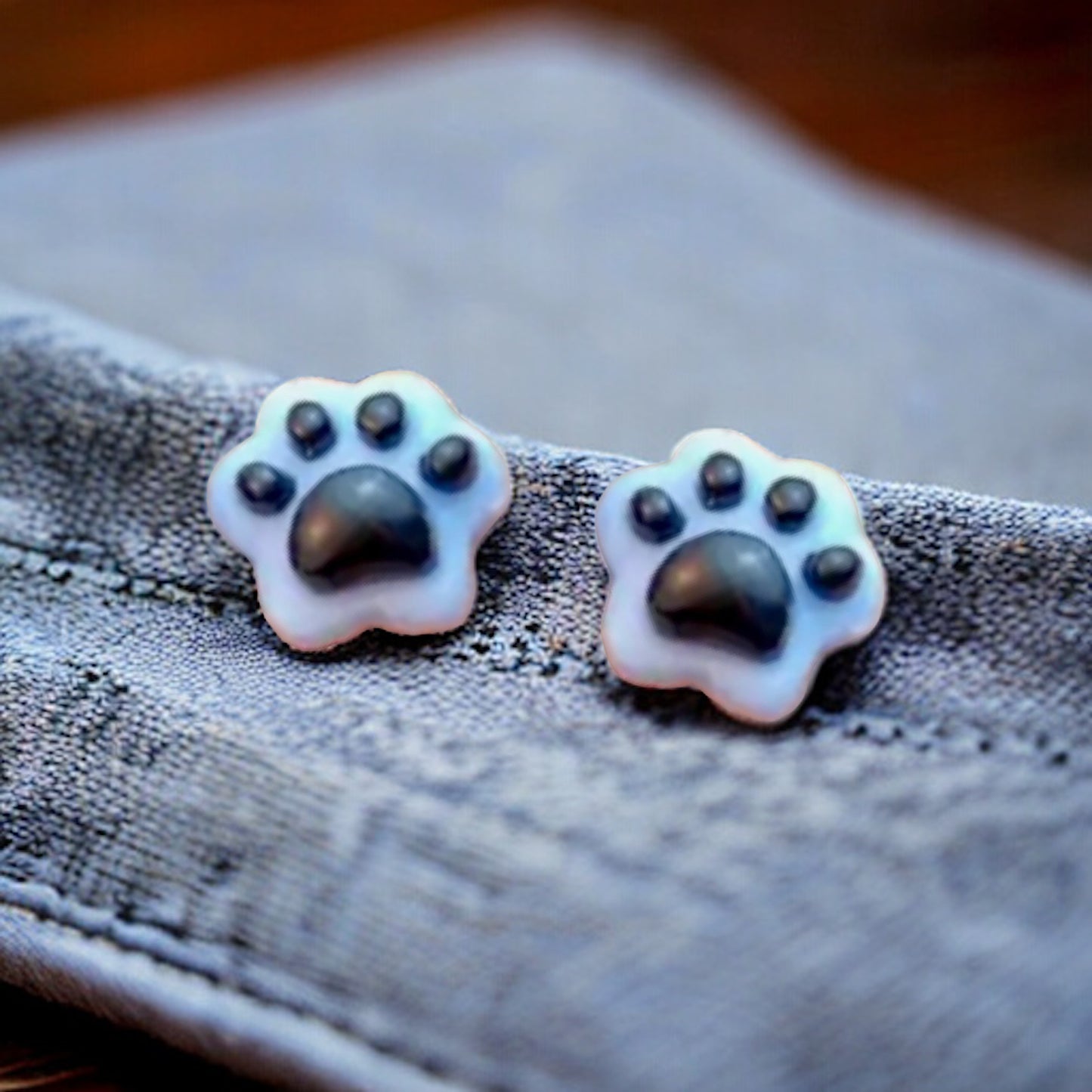 Mini Cartoon Animals Cat's Paw Embellishment Earrings